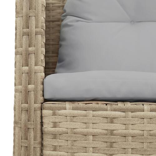 Udendørs Sofa Sæt Beige og Lysegrå Rattan, Stof Standard Holdbar