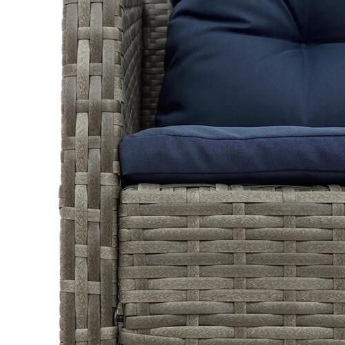 Udendørs Sofa Sæt Grå og marineblå Rattan med metalramme Standard