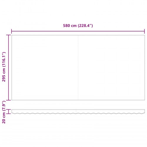 Reservedug til markise - lysegrå 6 x 3 m i polyester