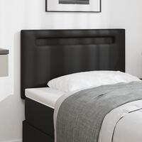 Sengegavl Enkel Design Sort 90 cm Kunstlæder