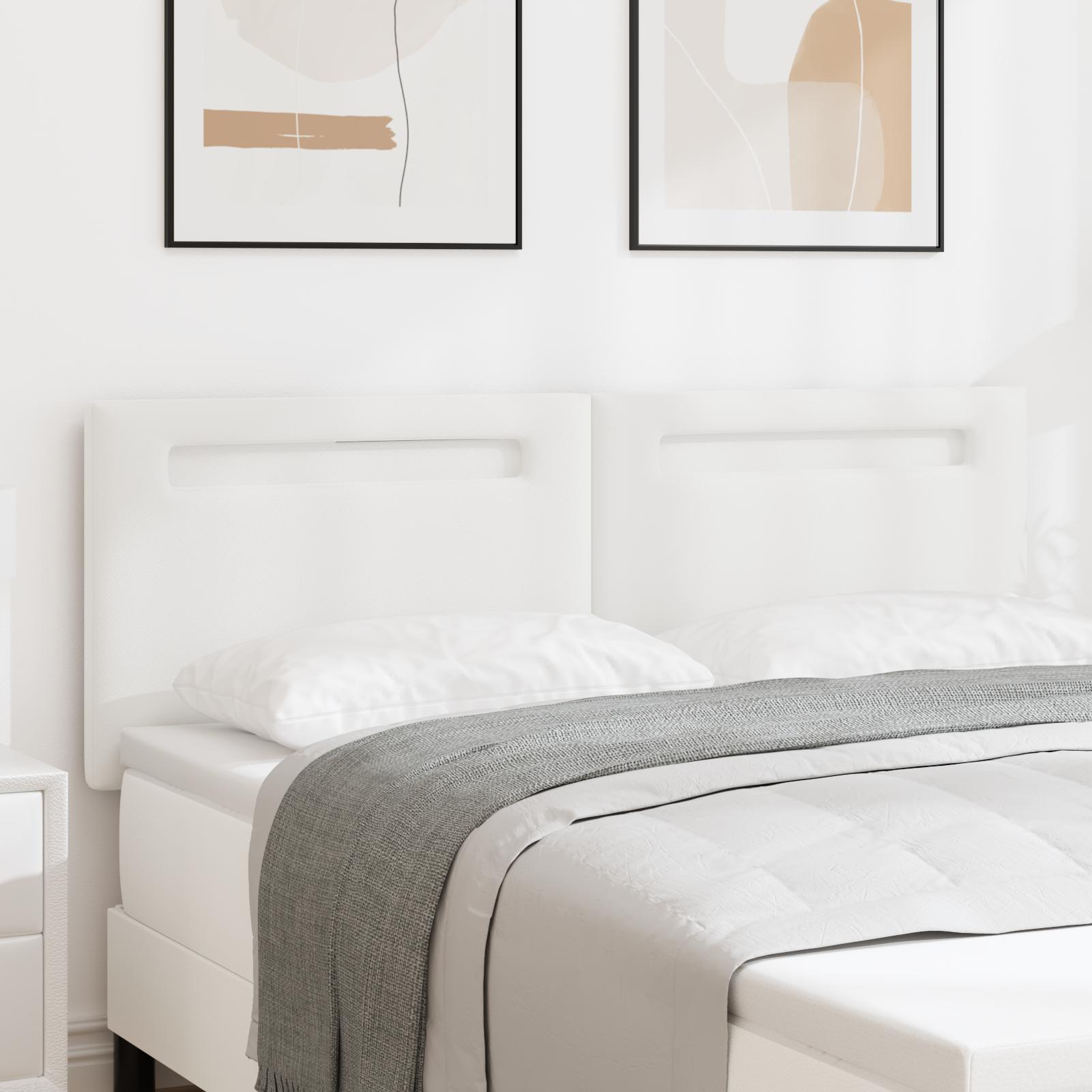 Sengegavl Enkel Design Ren Hvid 140 cm Faux Læder