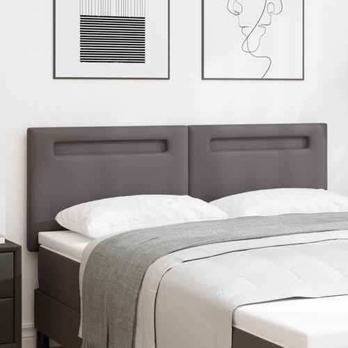 Sengegavl Enkel Design Grå 140 cm Kunstlæder