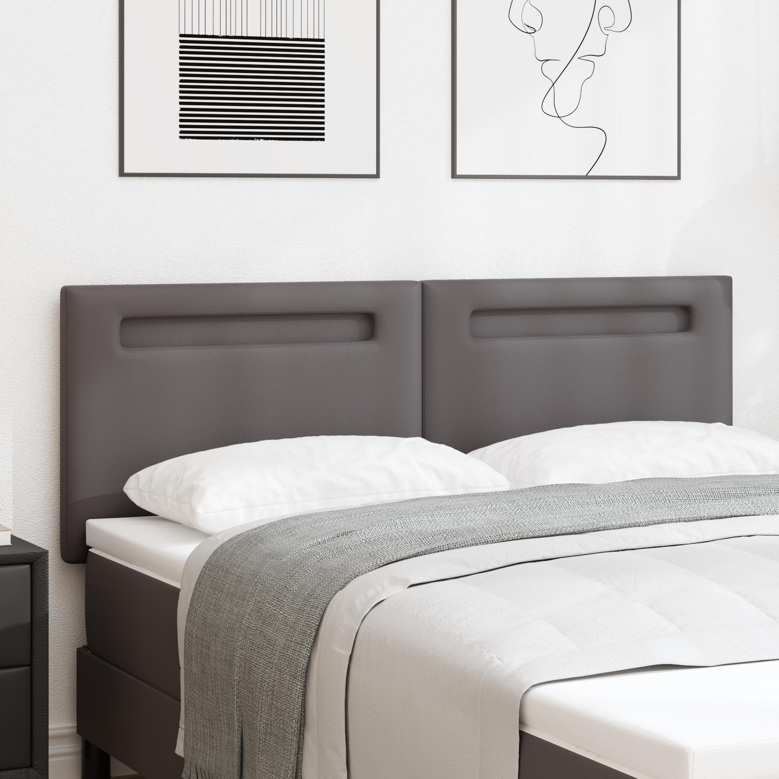 Sengegavl Enkel Design Grå 140 cm Kunstlæder