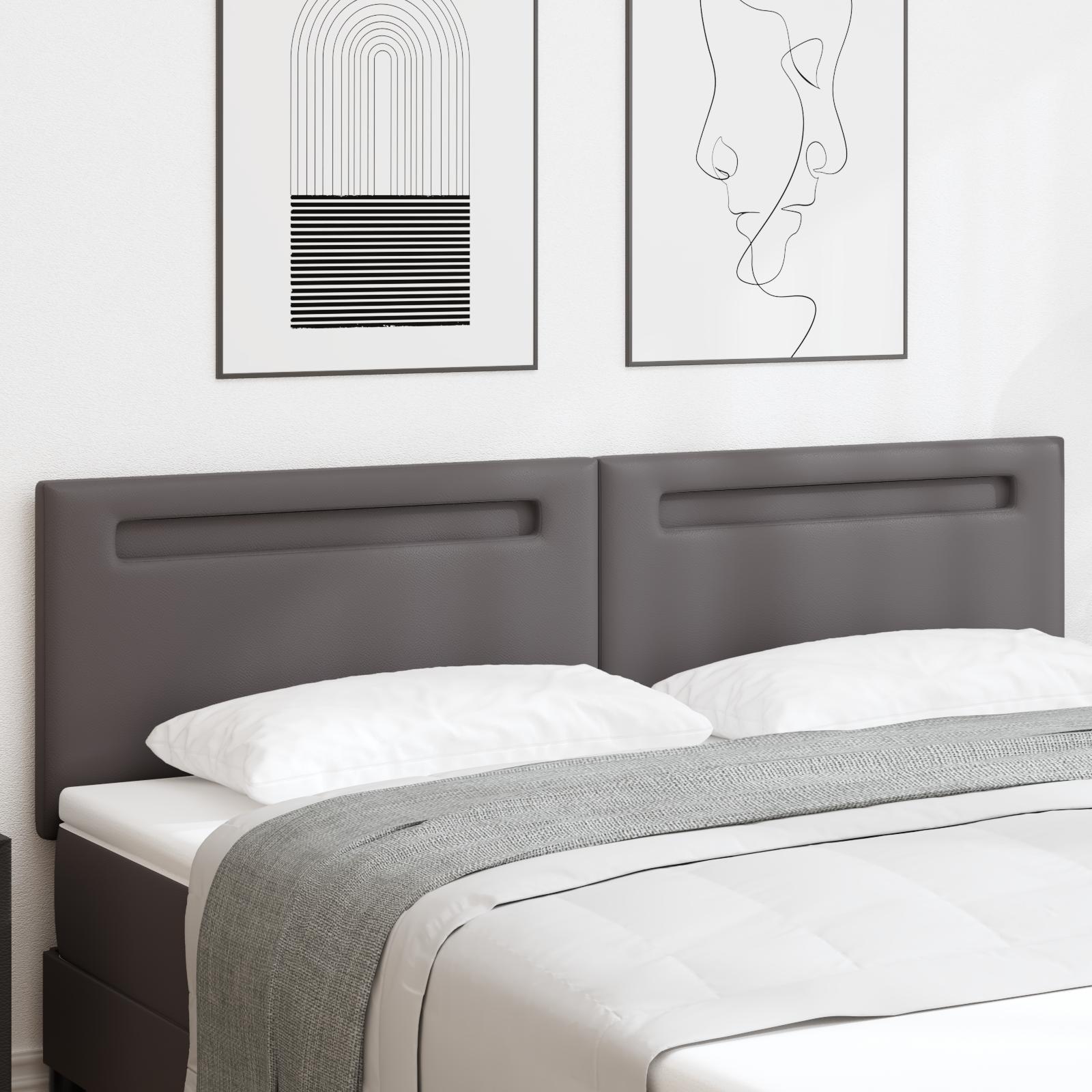 Hovedgavl Enkel Design Grå 180 cm Syntetisk Læder