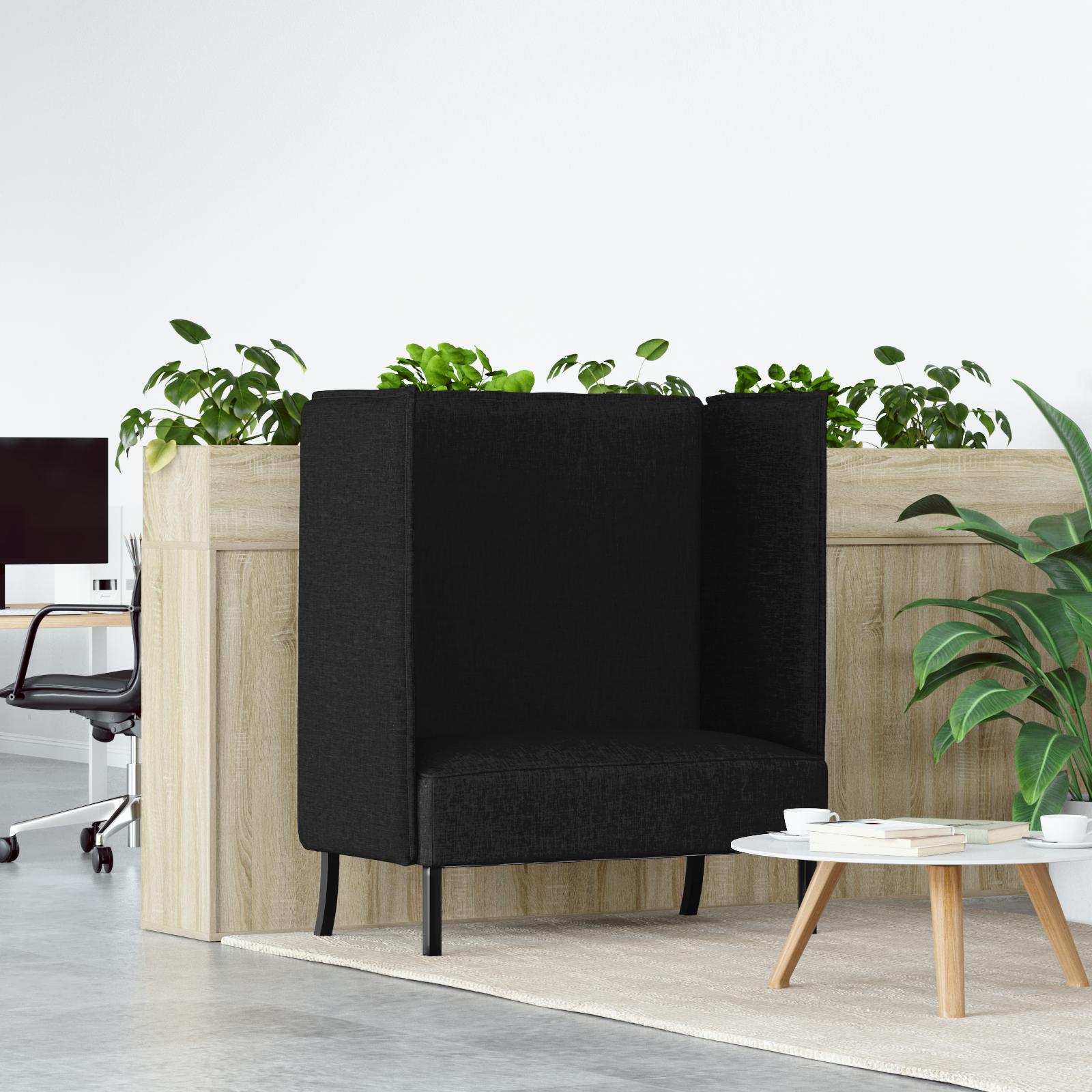 Højrygget Sofa Sort 109x56x121 cm Stof