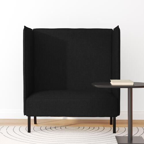 Højrygget Sofa Sort 109x56x121 cm Stof