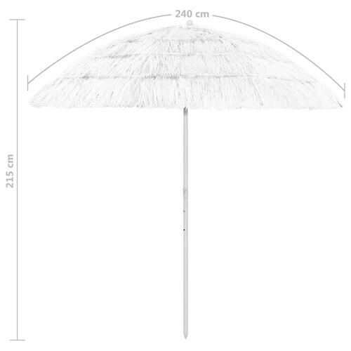 Hawaii-parasol 240 cm hvid