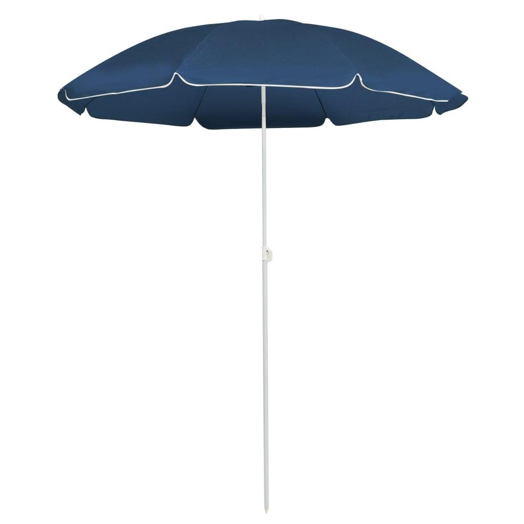 Parasol med stålstang 180 cm blå