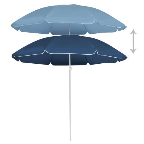 Parasol med stålstang 180 cm blå