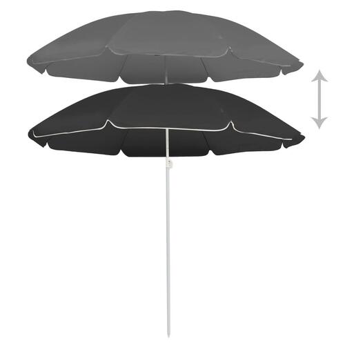 Parasol med stålstang 180 cm antracitgrå