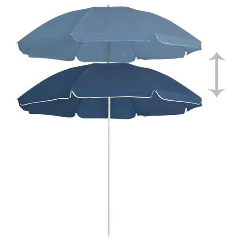 Parasol med stålstang 180 cm blå