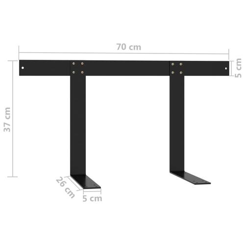 Ryglæn til pallesofa 70 cm jern sort