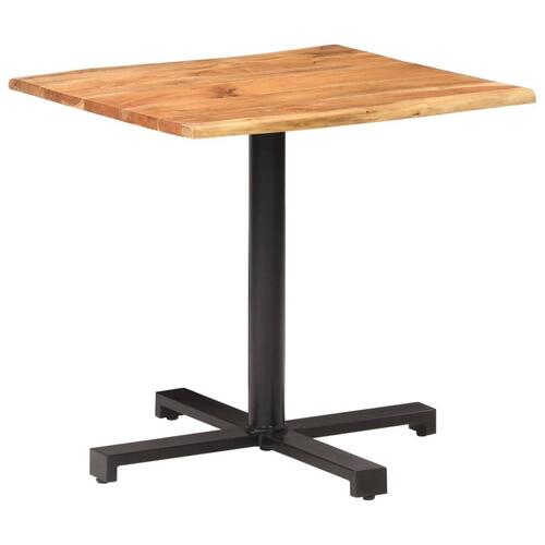 Bistrobord med naturlige kanter 80x80x75 cm massivt akacietræ