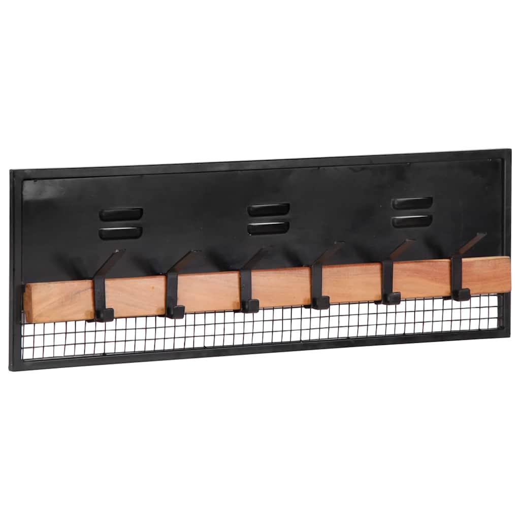 Væghængt knagerække 90x11x30 cm massivt mangotræ