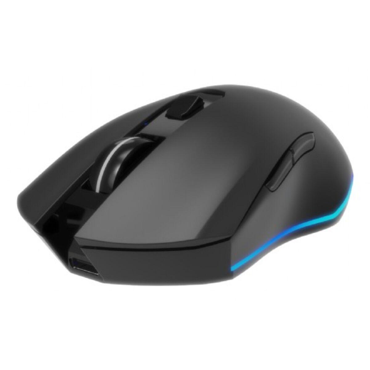 Gembird "Firebolt" - mouse - rechargeable RGB - 2.4 GHz - black - Mus - Optisk - 6 knapper - Sort