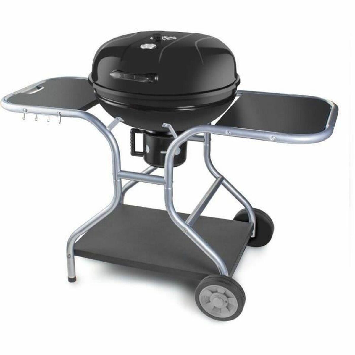 Fieldmann FZG 1014, Grill, Trækul (brændstof), Grid, Sort, Rustfrit stål, 2 hjul, 4 ben