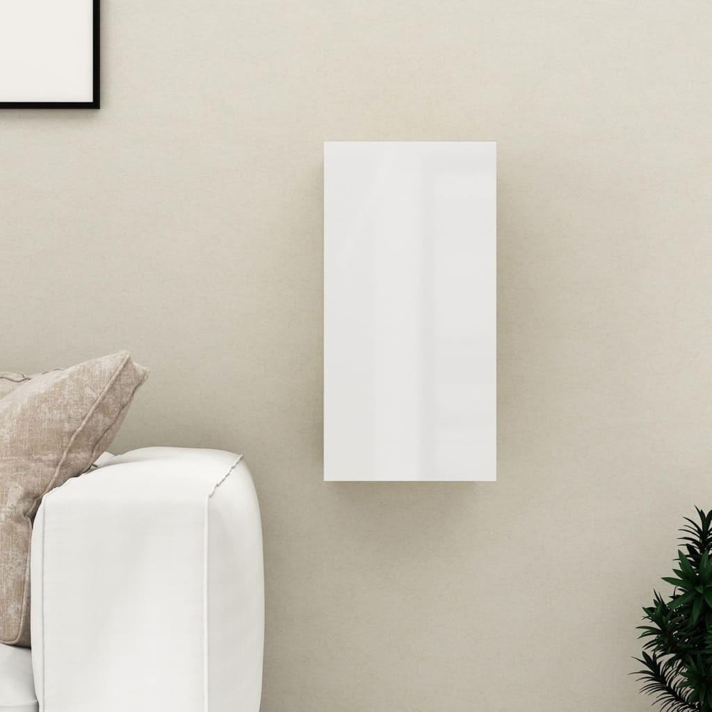 Tv-bord 30,5x30x60 cm konstrueret træ hvid højglans