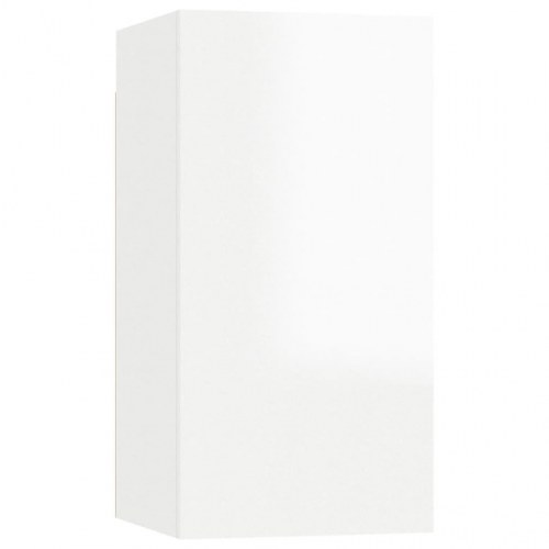 Tv-bord 30,5x30x60 cm konstrueret træ hvid højglans