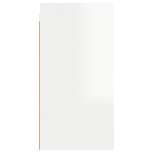 Tv-bord 30,5x30x60 cm konstrueret træ hvid højglans