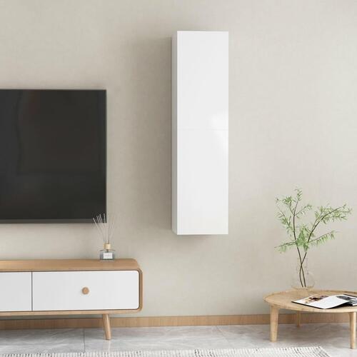 Tv-borde 2 stk. 30,5x30x60 cm konstrueret træ hvid højglans