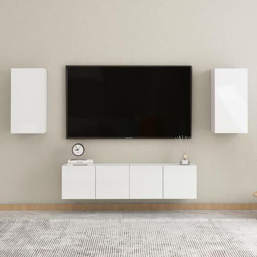 Tv-borde 2 stk. 30,5x30x60 cm konstrueret træ hvid højglans