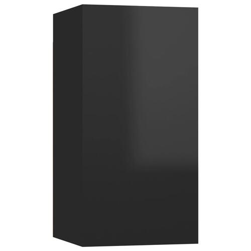 Tv-bord 30,5x30x60 cm konstrueret træ sort højglans