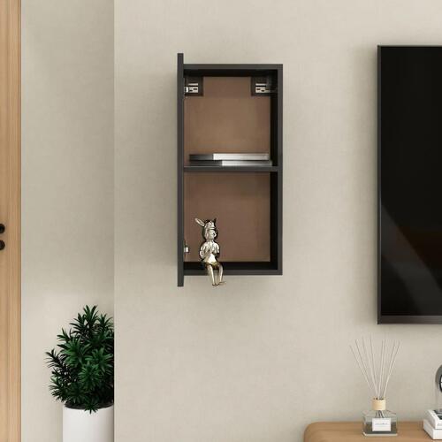 Tv-bord 30,5x30x60 cm konstrueret træ sort højglans