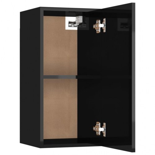 Tv-borde 2 stk. 30,5x30x60 cm konstrueret træ sort højglans