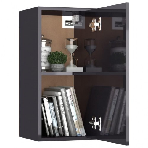 Tv-borde 2 stk. 30,5x30x60 cm konstrueret træ grå højglans