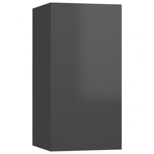 Tv-borde 2 stk. 30,5x30x60 cm konstrueret træ grå højglans