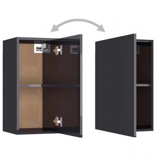 Tv-borde 2 stk. 30,5x30x60 cm konstrueret træ grå højglans