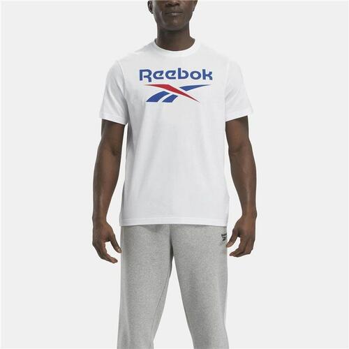 Kortærmet T-shirt til Mænd Reebok Identity Big Stacked Logo Hvid M
