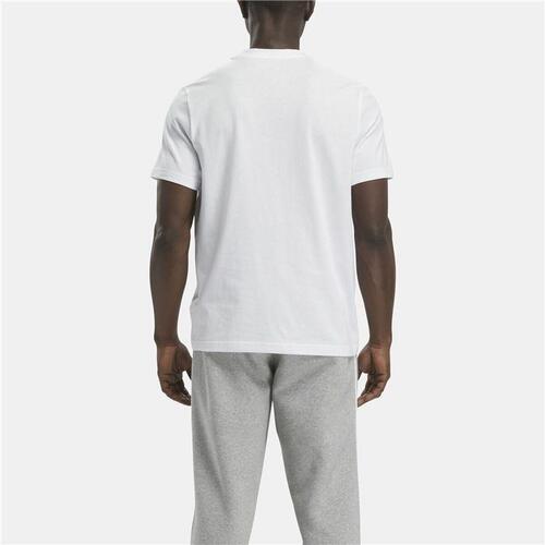 Kortærmet T-shirt til Mænd Reebok Identity Big Stacked Logo Hvid M