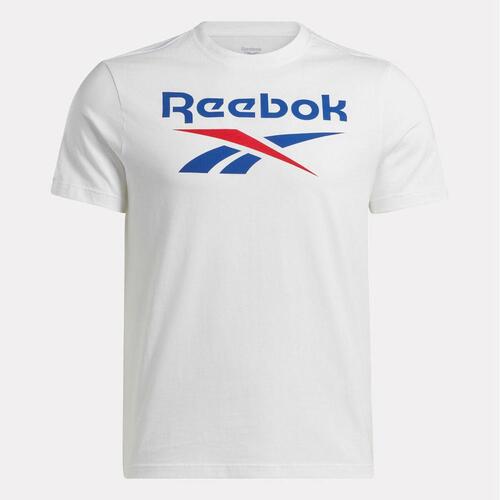 Kortærmet T-shirt til Mænd Reebok Identity Big Stacked Logo Hvid M
