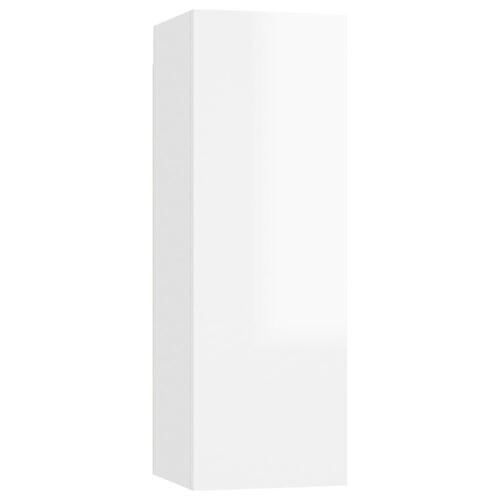 Tv-borde 2 stk. 30,5x30x90 cm konstrueret træ hvid højglans