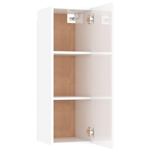 Tv-borde 2 stk. 30,5x30x90 cm konstrueret træ hvid højglans