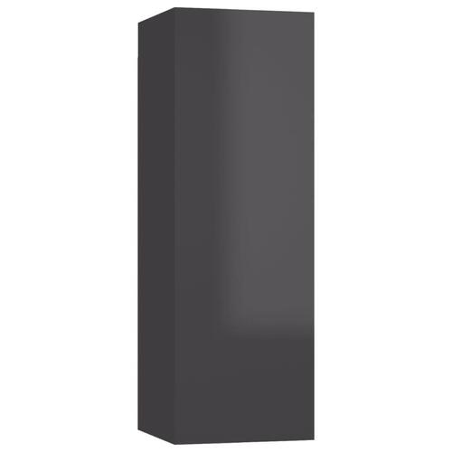Tv-borde 2 stk. 30,5x30x90 cm konstrueret træ grå højglans