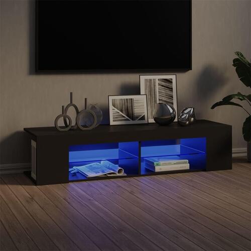 Tv-skab med LED-lys 135x39x30 cm grå