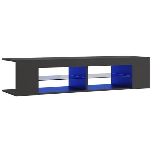 Tv-skab med LED-lys 135x39x30 cm grå