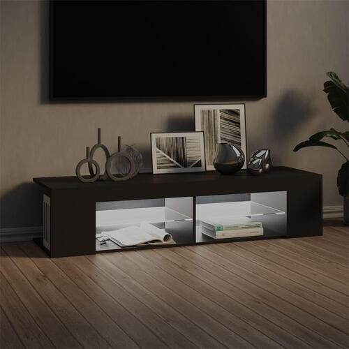 Tv-skab med LED-lys 135x39x30 cm grå