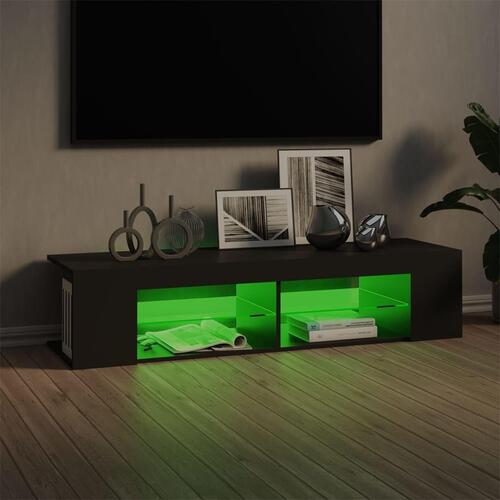 Tv-skab med LED-lys 135x39x30 cm grå