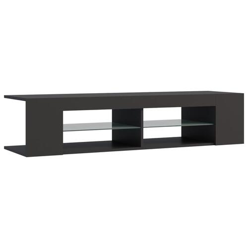 Tv-skab med LED-lys 135x39x30 cm grå