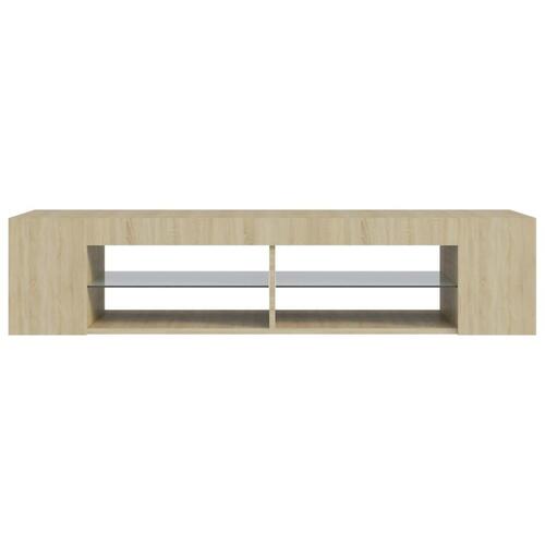 Tv-bord med LED-lys 135x39x30 cm sonoma-eg