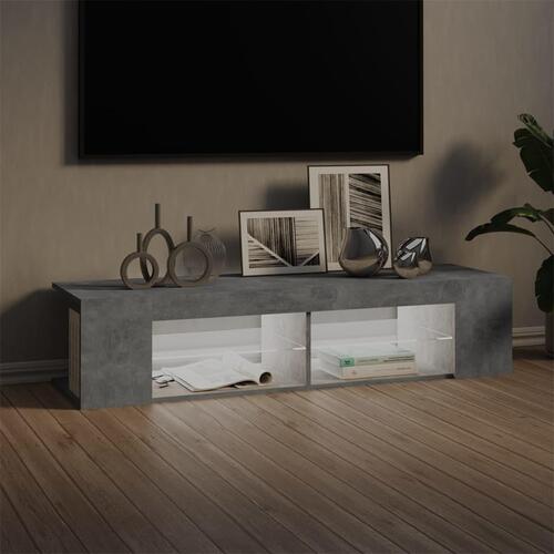 Tv-skab med LED-lys 135x39x30 cm betongrå