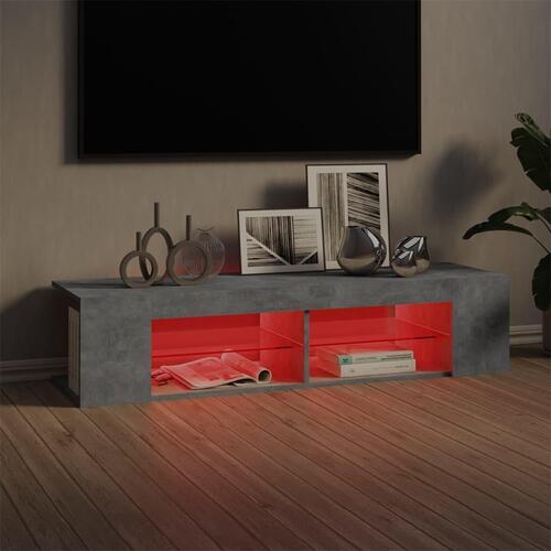 Tv-skab med LED-lys 135x39x30 cm betongrå