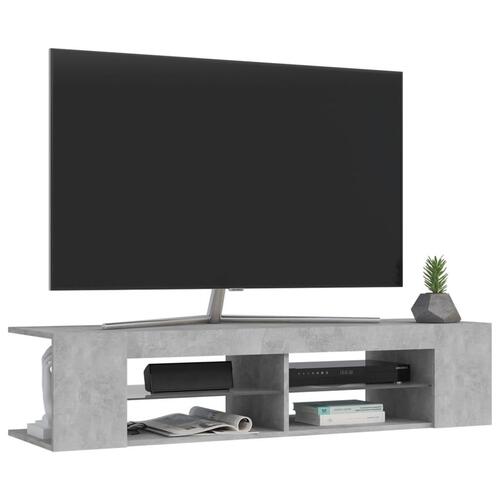 Tv-skab med LED-lys 135x39x30 cm betongrå