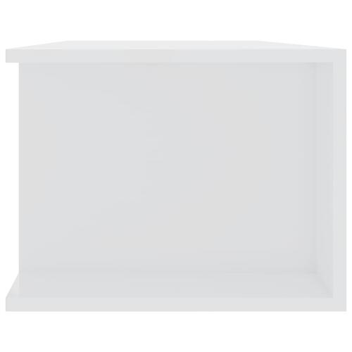 Tv-skab med LED-lys 135x39x30 cm hvid højglans