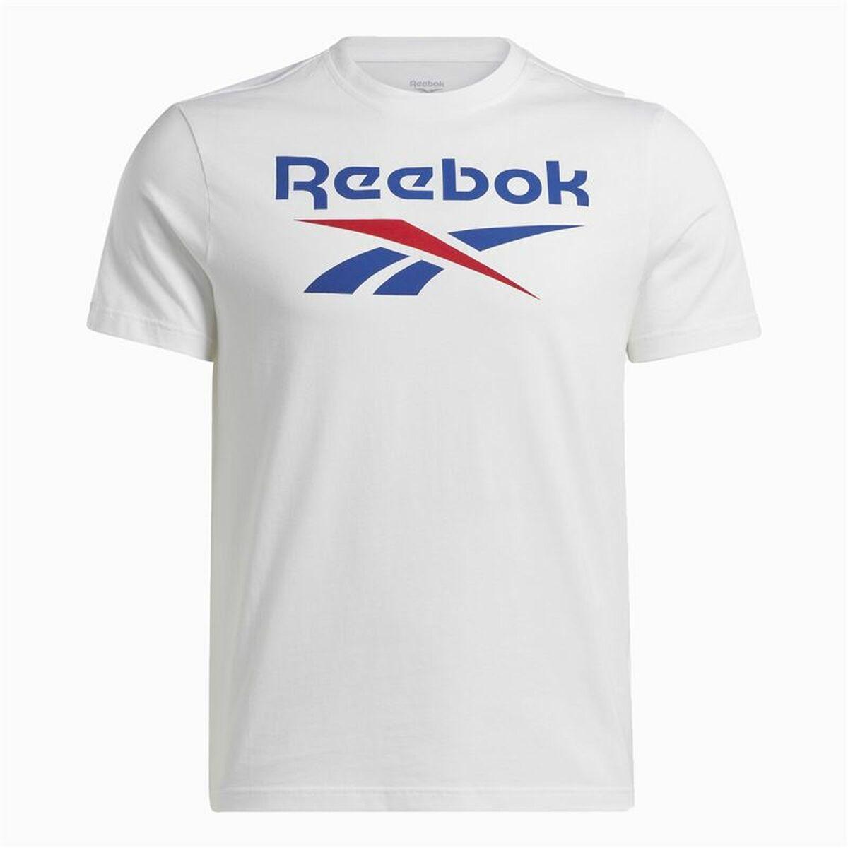 Kortærmet T-shirt til Mænd Reebok Identity Big Stacked Logo Hvid XL