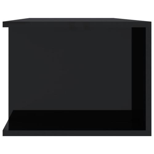 Tv-skab med LED-lys 135x39x30 cm sort højglans