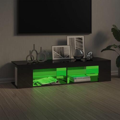 Tv-skab med LED-lys 135x39x30 cm grå højglans